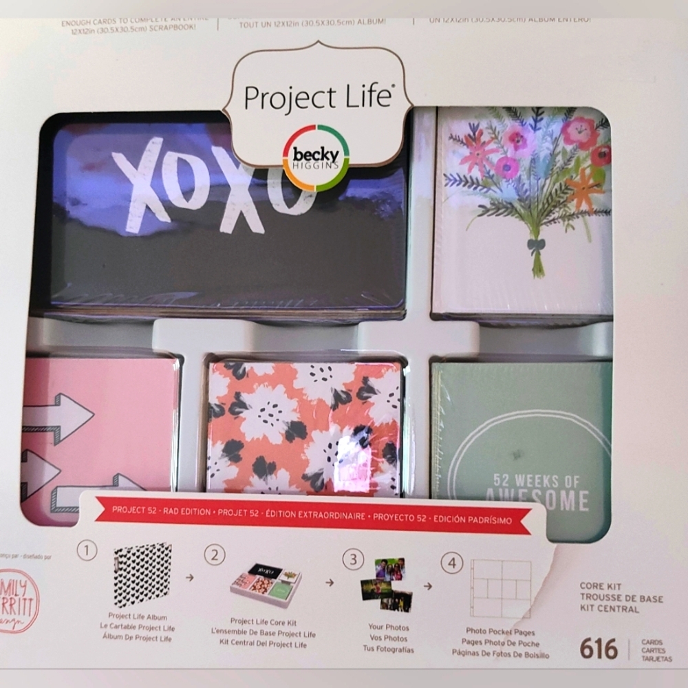 Project Life 380015 Kit Core Edition-Project 52-Rad (616 Piece), Multi-Coloured